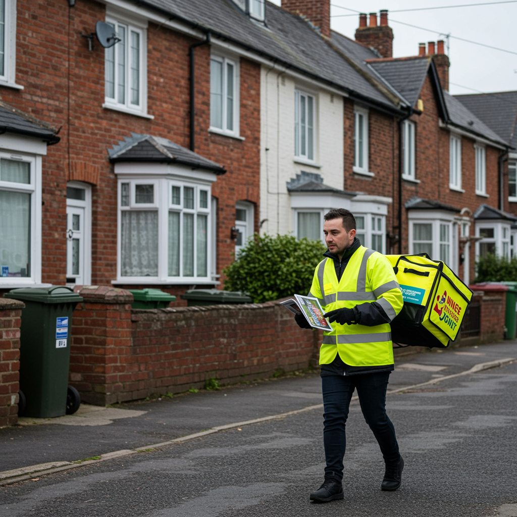A leaflet distributor being tracked with GPS leaflet tracking